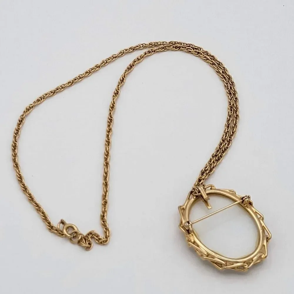 Cameo Style Floral Brooch & Pendant Style Necklace - Picture 8 of 11